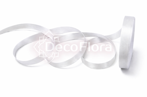 Лента атласная 1,5cm*25ярд - 001 - белая